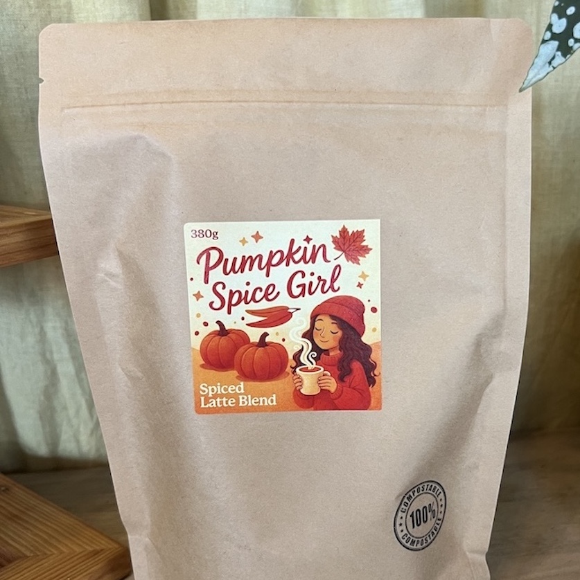 Image of a package of the Pumpkin Spice Girl Spice Blend, large size.